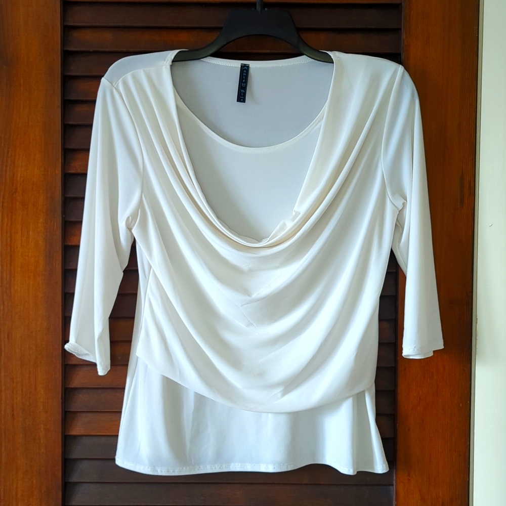 Ashley Blue layered top in white in size large